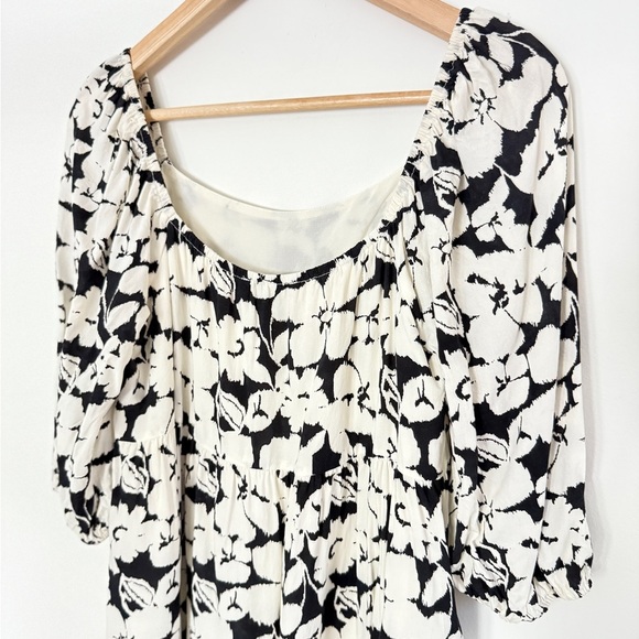 Sanctuary Black and White Puff Sleeve Mini Dress - Picture 7 of 10